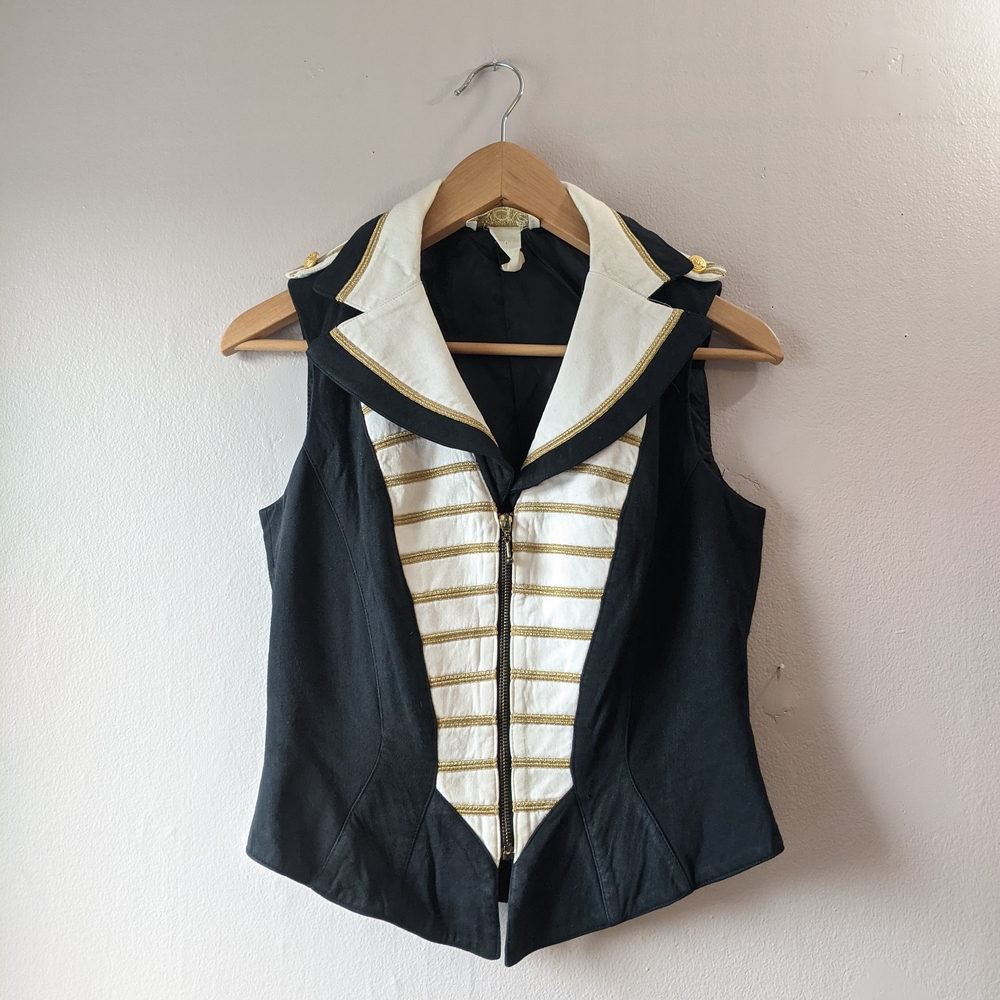 Vintage Black+Gold Vest